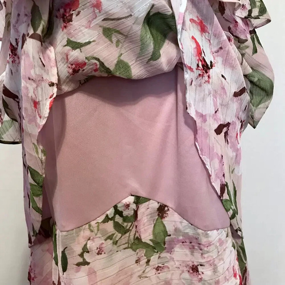 SLNY NWT Knee Length Tiered Flutter Dress Women Various - Picture 5 of 9